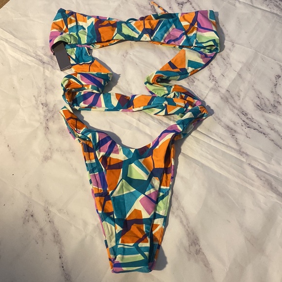 Lovers and friends in Turqouise Cabana One piece swimwear - Picture 3 of 5